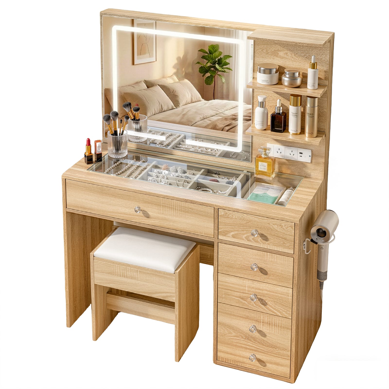 Dressing Table Vanity Set 104x43x140cm