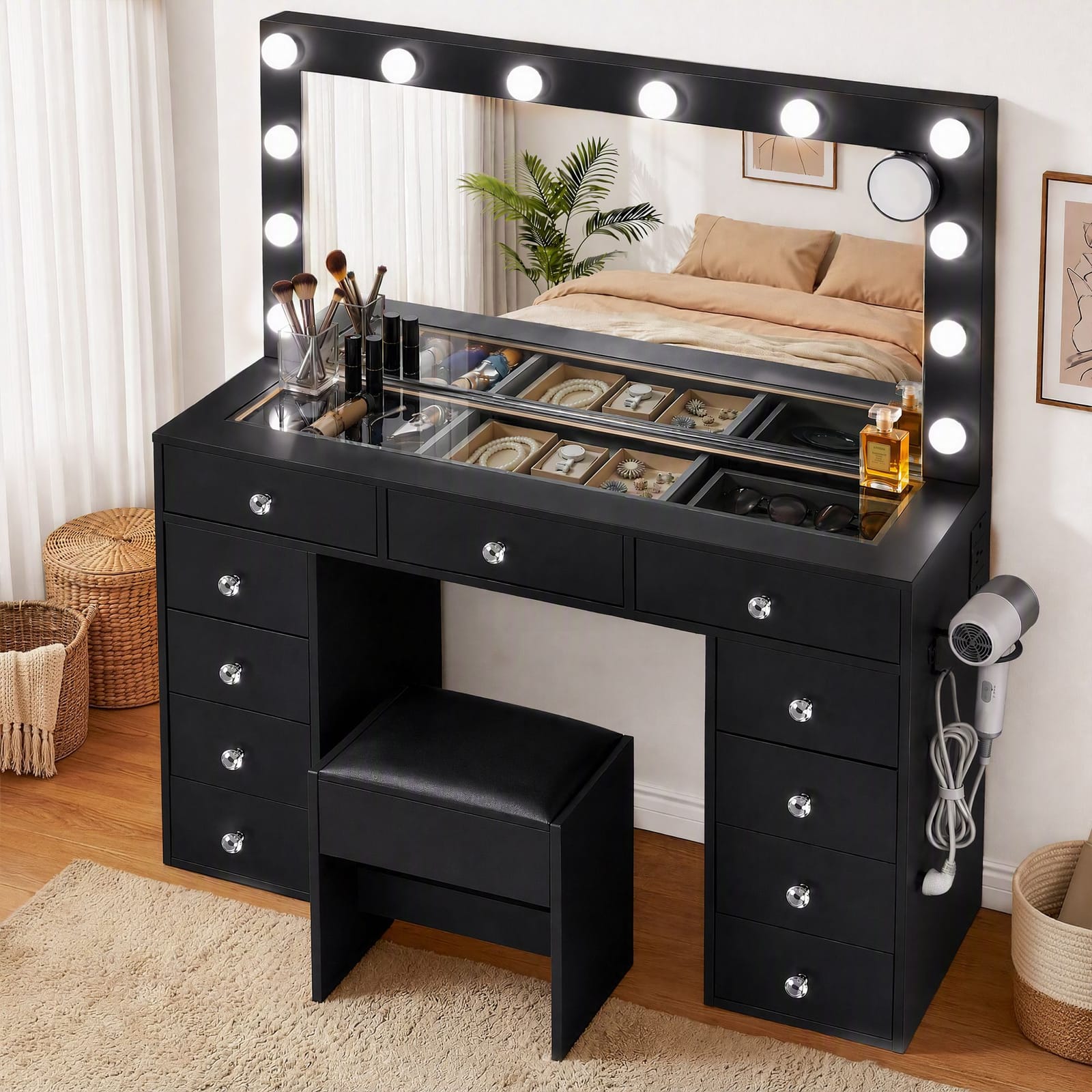 Dressing Table Vanity Set 120x35x142cm