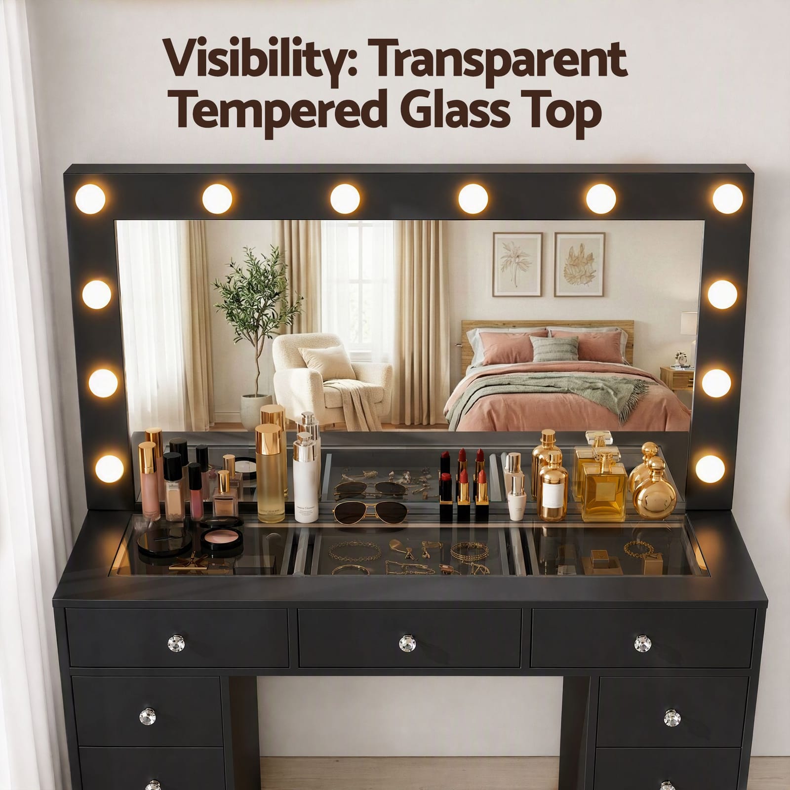 Dressing Table Vanity Set 120x35x142cm