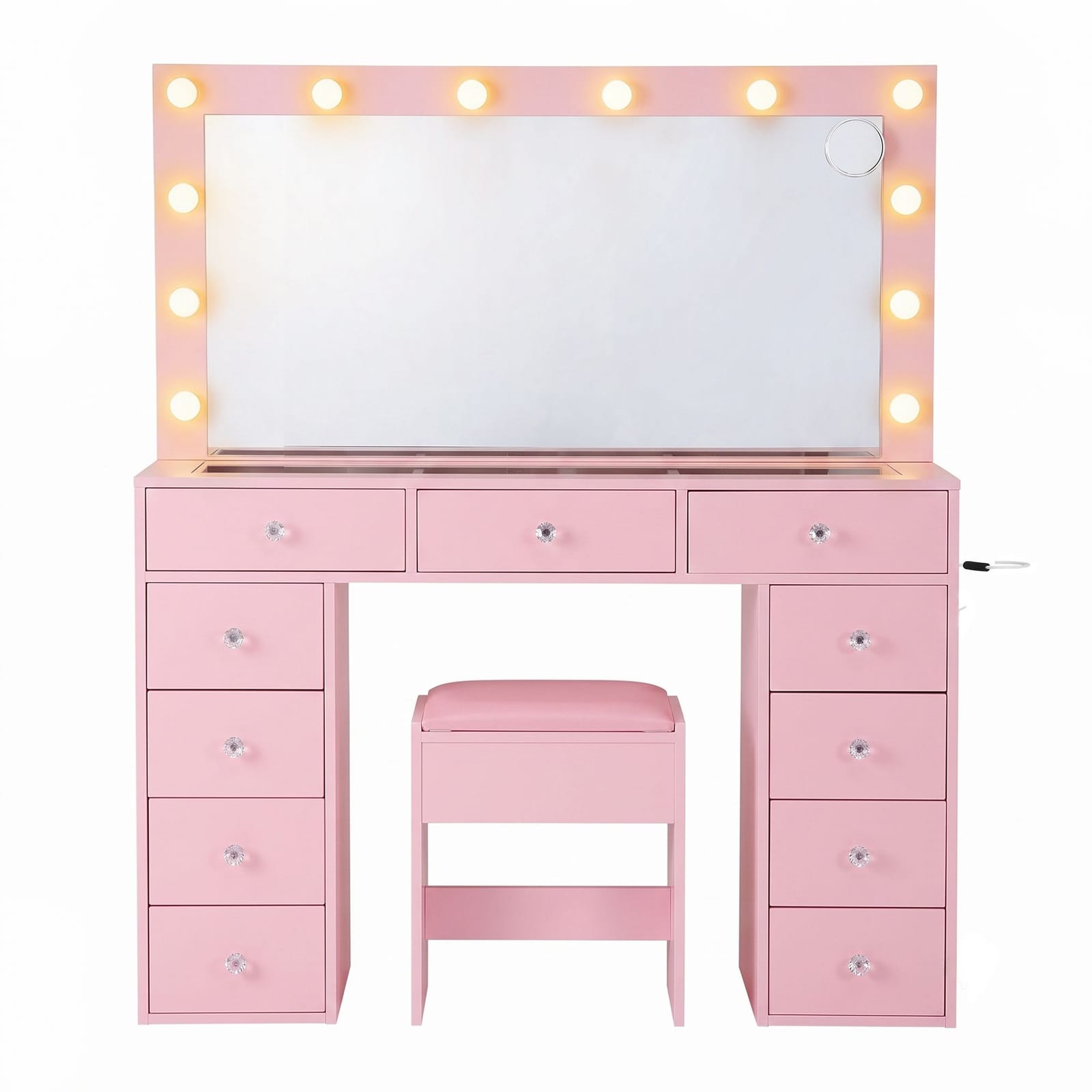 Dressing Table Pink Vanity Set 120x35x142cm