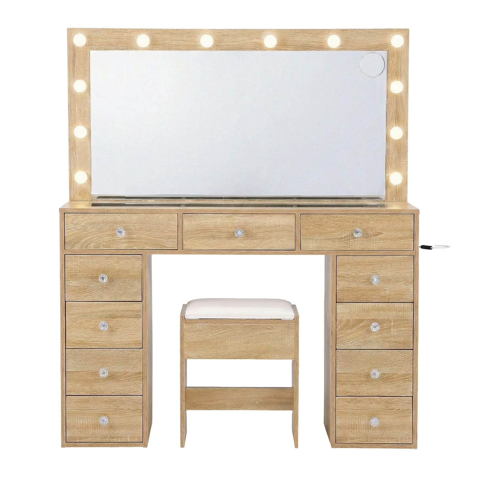 Vanity Desk Set With LED Lights 120x35x142cm