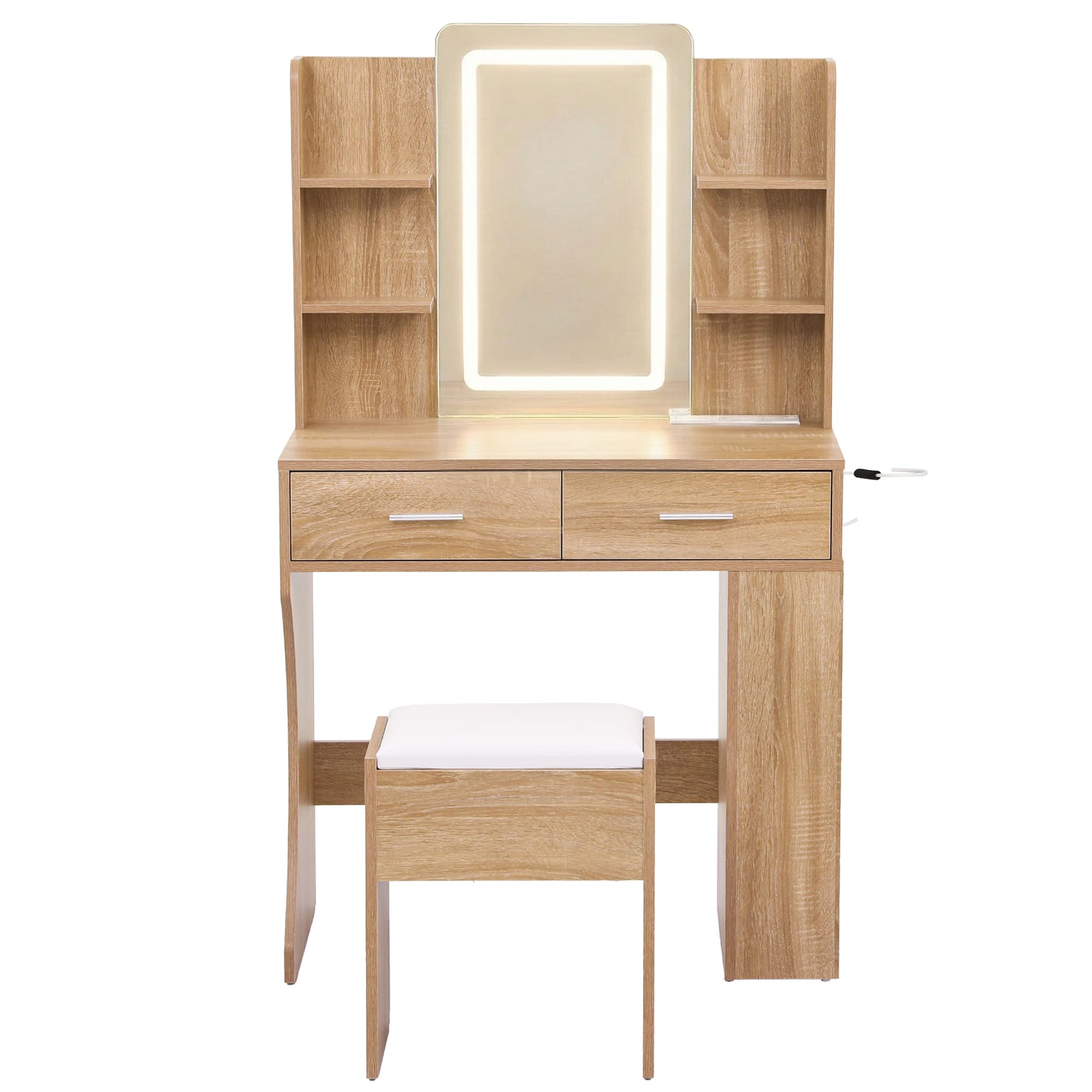 Vanity Desk Set With Stool 80x40x135cm
