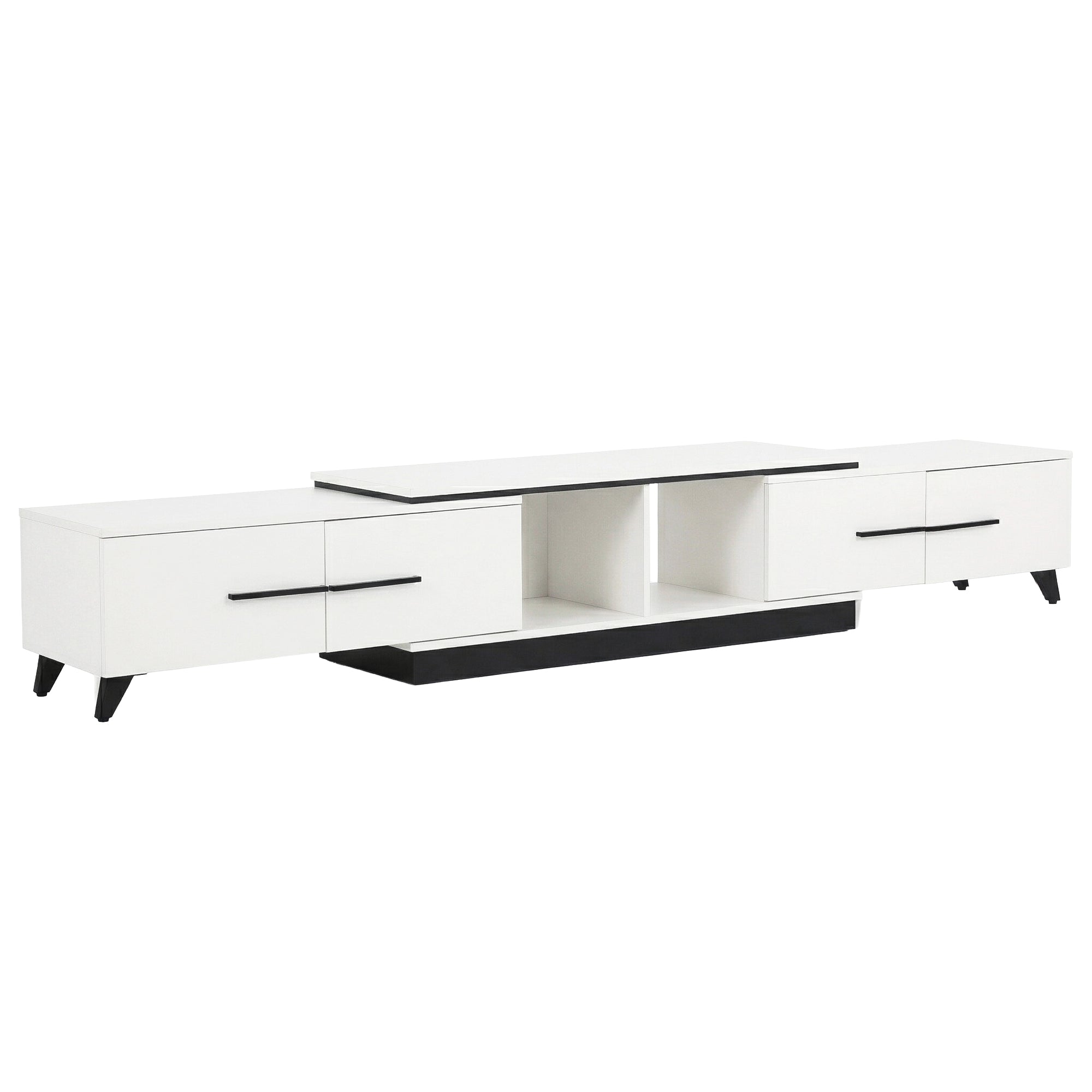 Extendable TV Cabinet Entertainment Unit White | Simpledeals