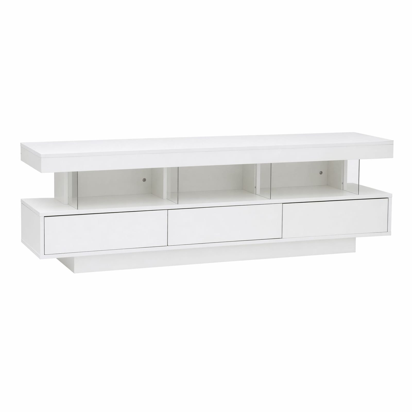 Tv Unit With Led Lighting White 160x38x50cm