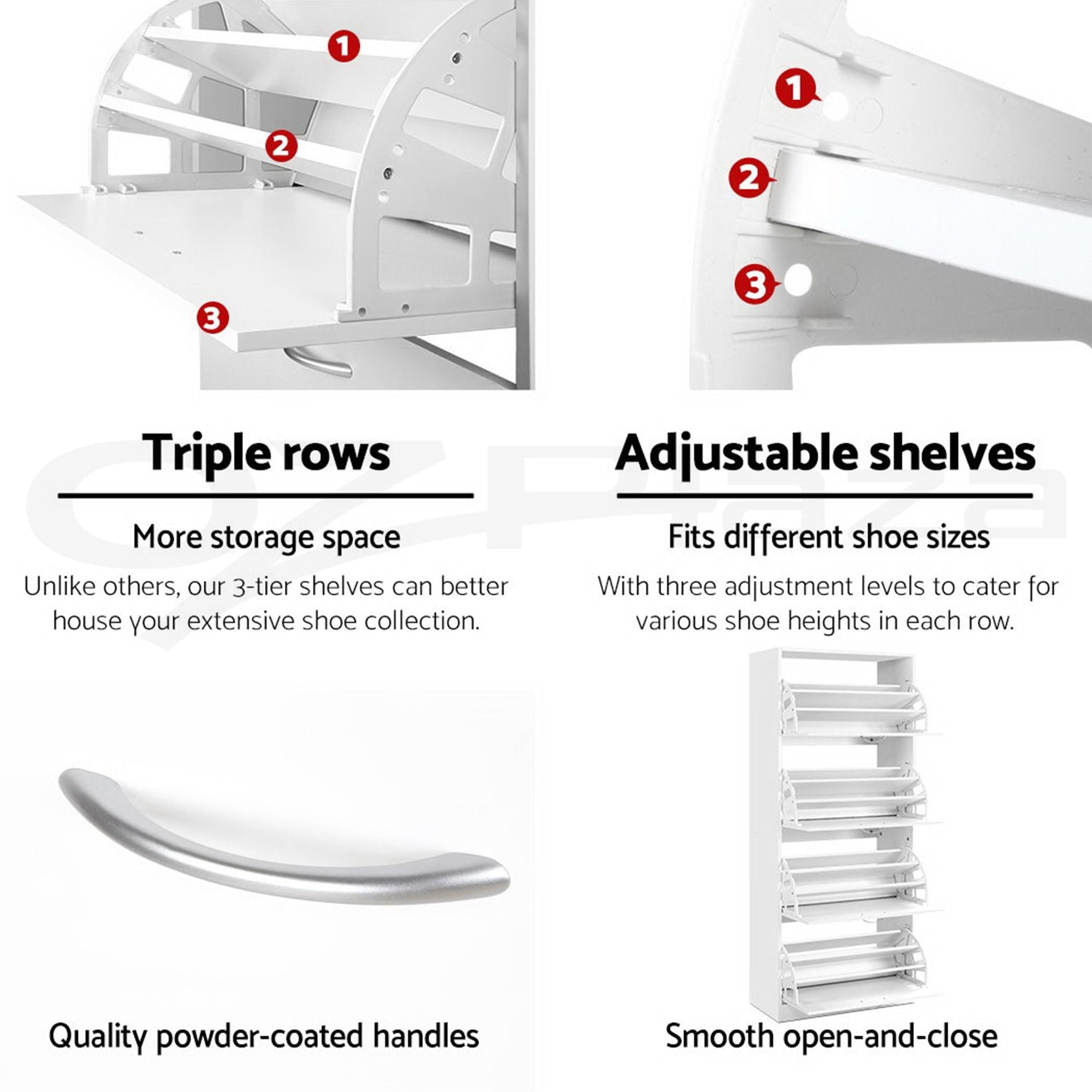 Shoe Cabinet 4 Flip Drawer Set White | Simpledeals