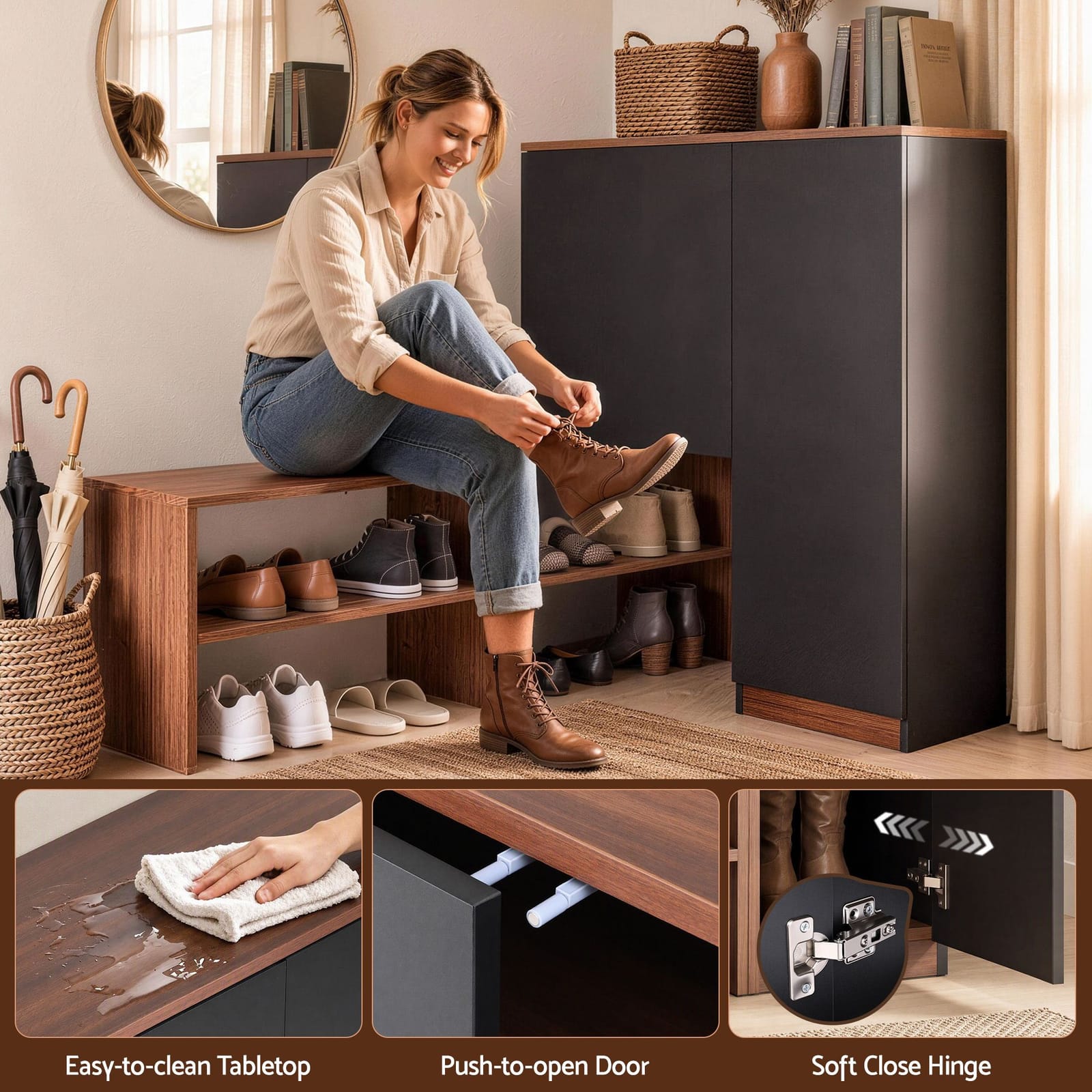 Shoe Cabinet Bench Storage king