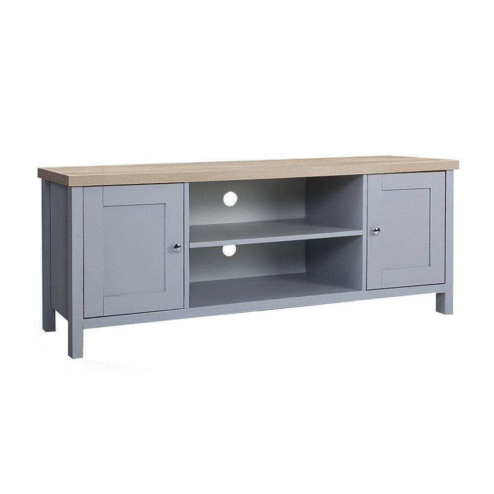 TV Cabinet Entertainment Unit Stand French Provincial Storage Shelf Wooden 130cm Grey