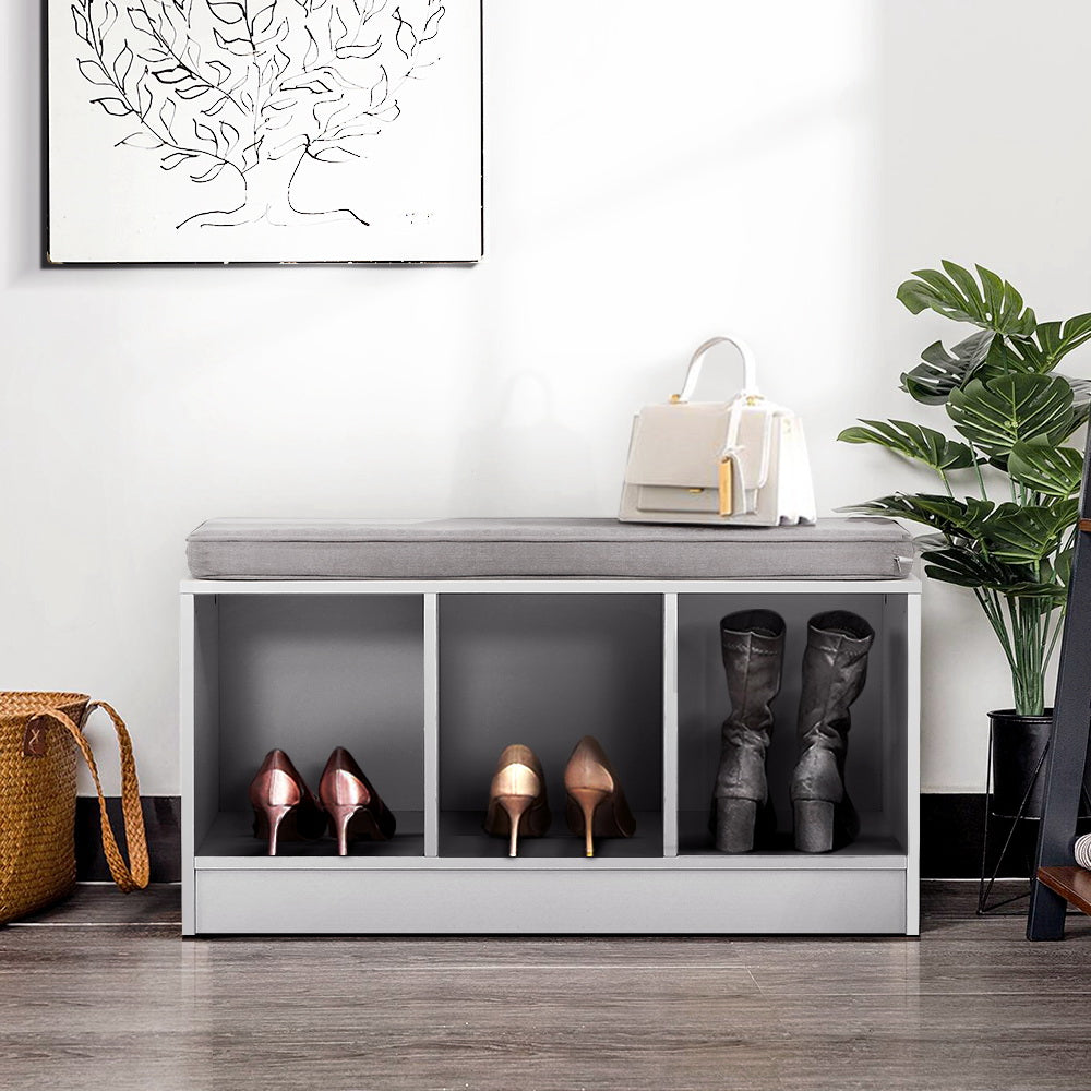 Shoe Rack Cabinet Bench White Zia