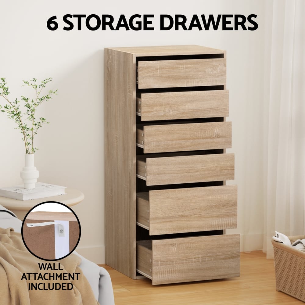 Tall Chest Of Drawers Pine 50.5x40x113cm
