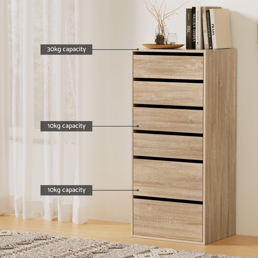 Tall Chest Of Drawers Pine 50.5x40x113cm