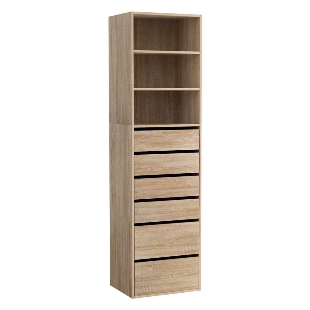 Tallboy Chest 6 Drawers Pine 50.5x40x185cm