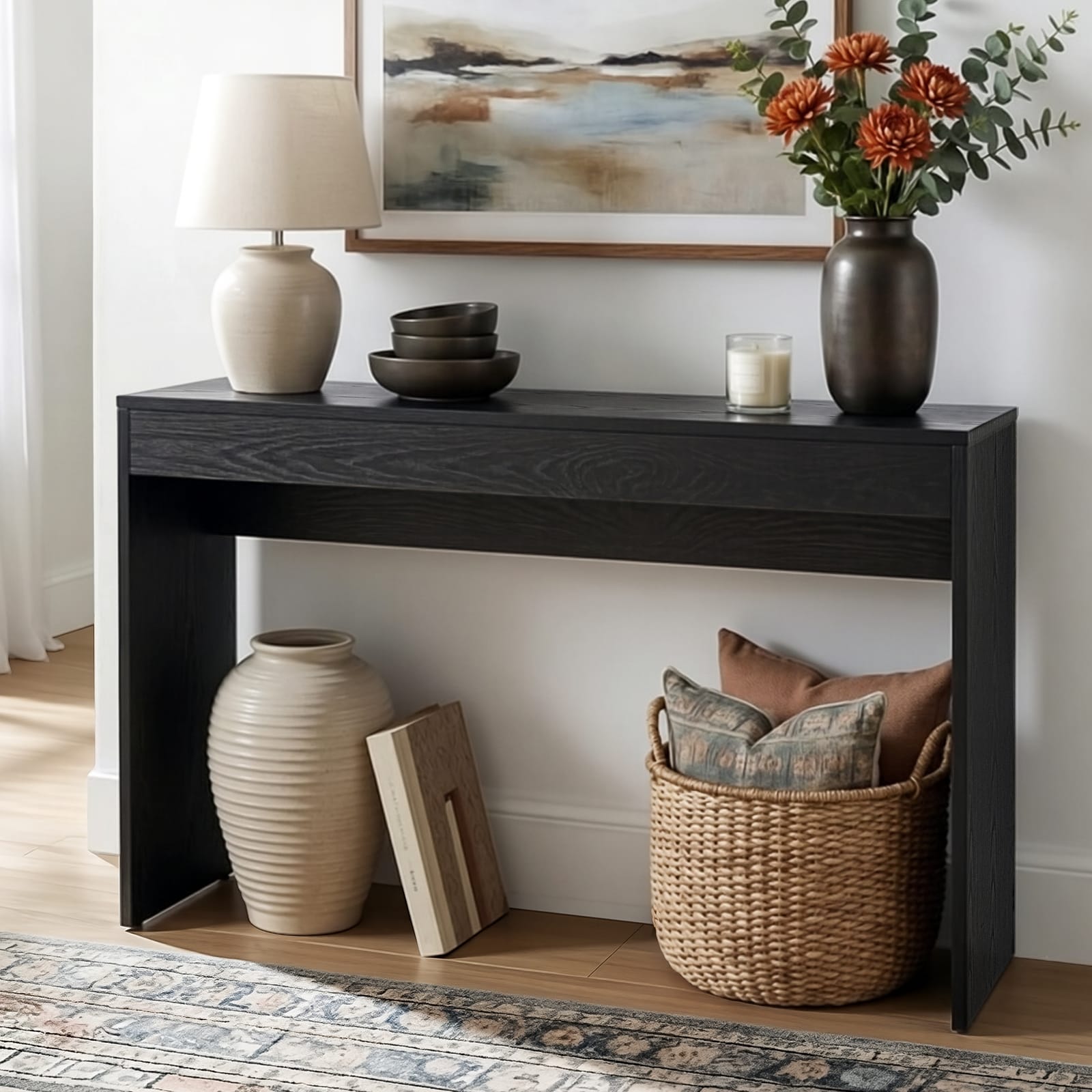 Console Table Black 120cm 120x40x80cm