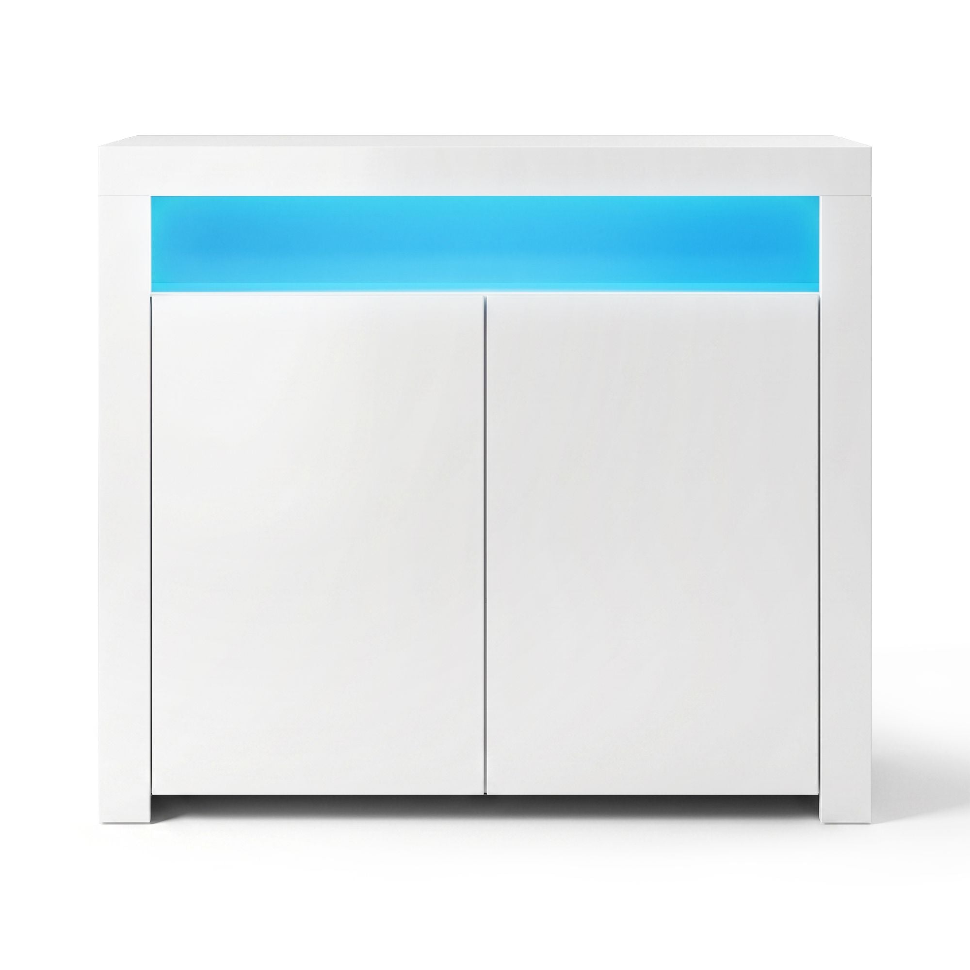 LED Buffet Sideboard Cabinet High Gloss Set 2 | Simpledeals