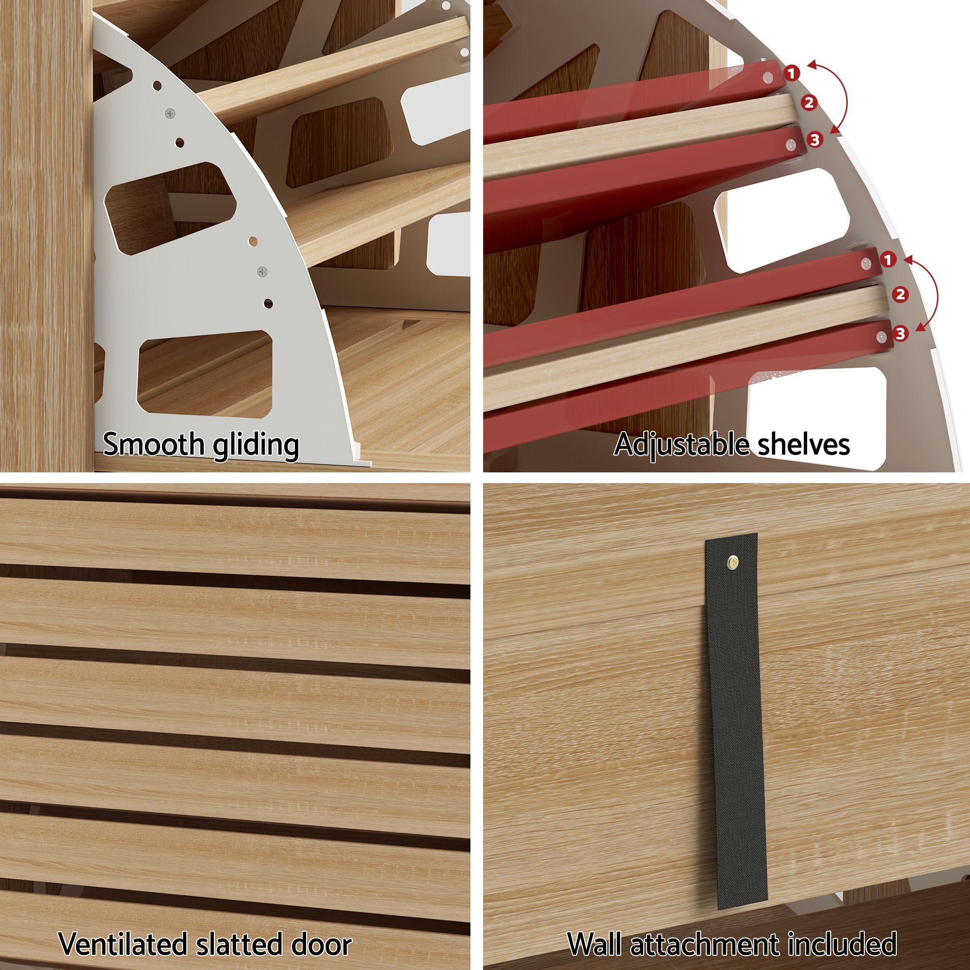 Pine Shoe Cabinet 3 Flip Drawer Storage Set | Simpledeals