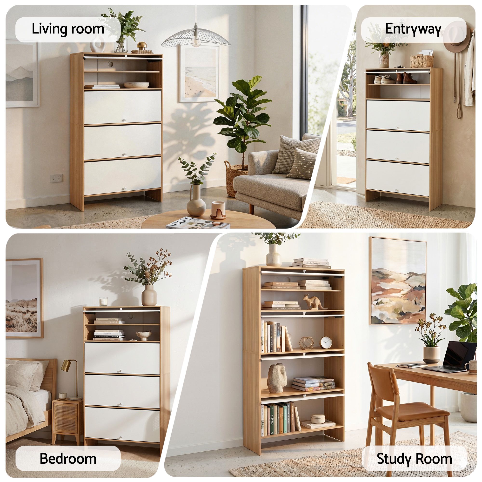 Narrow Shoe Cabinet Flip-Up Door 32 Pairs | Simpledeals