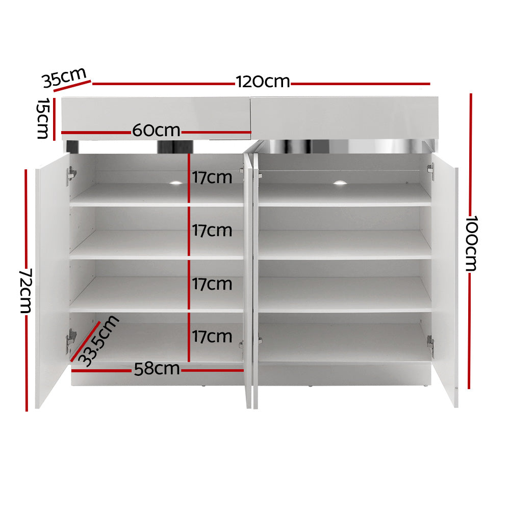Shoe Rack Cabinet Storage Cupboard 24 Pairs - Lydia