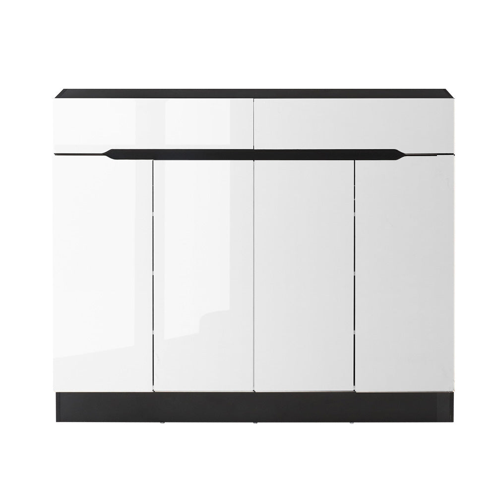 Shoe Rack Cabinet Storage 120cm w/ Drawer - White Lydia
