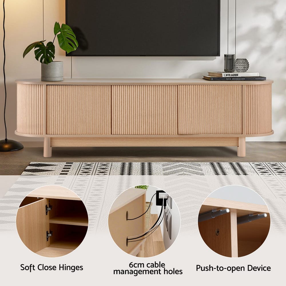 Tv Unit Storage Cabinet 160cm Oak 160x40x45cm