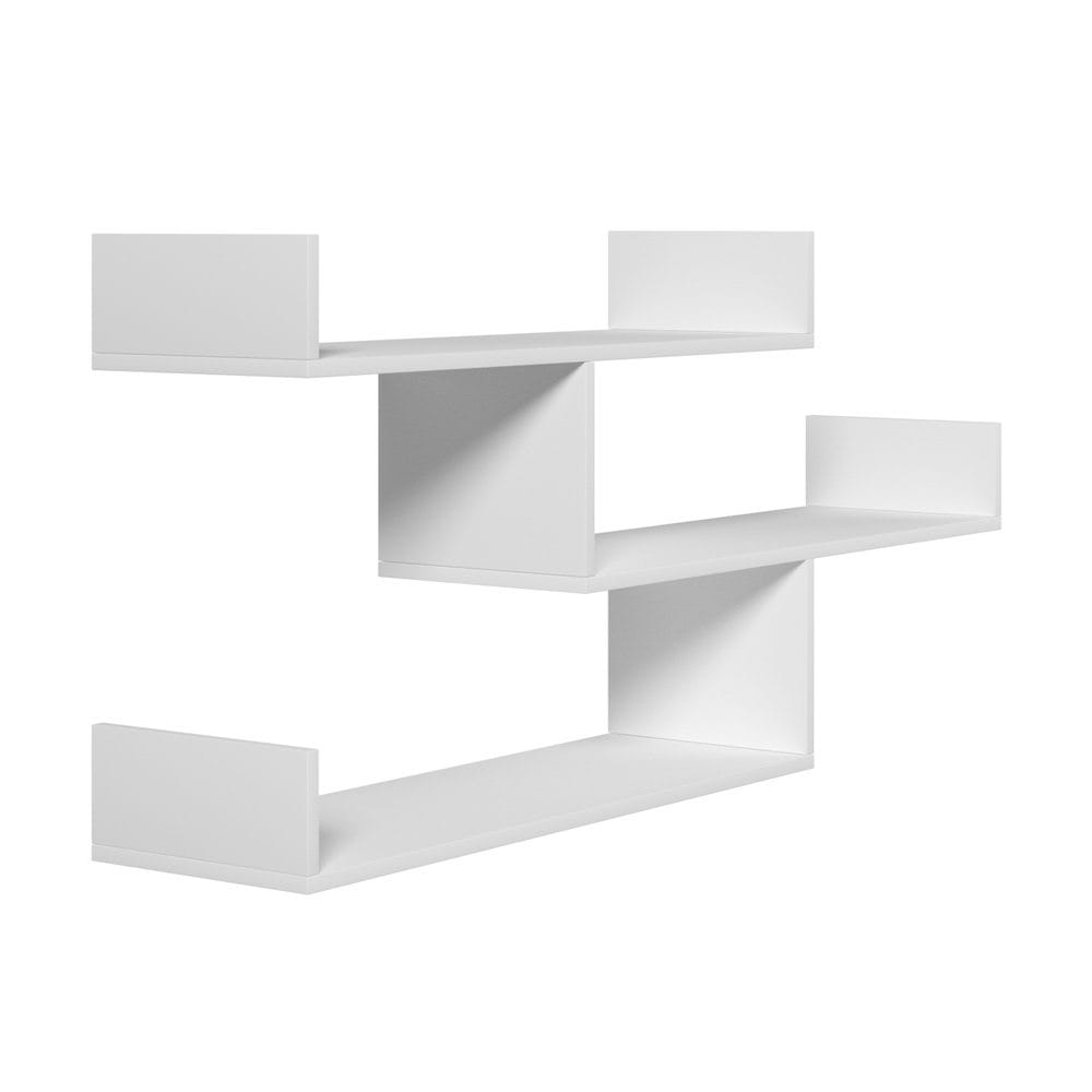 Floating Shelf White 3 Tier 120x25x55cm