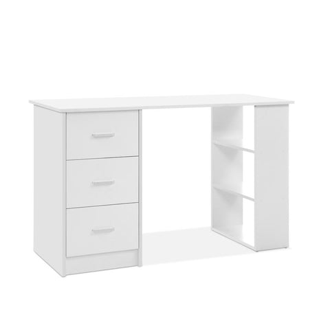 Computer Desk Drawer Shelf Cabinet White 120Cm
