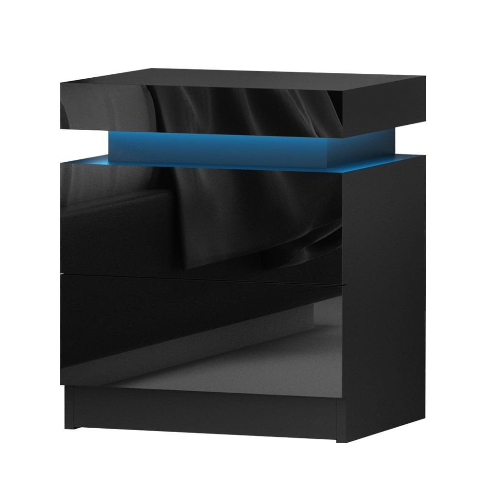 Bedside Table LED Storage 45x35x52.5cm