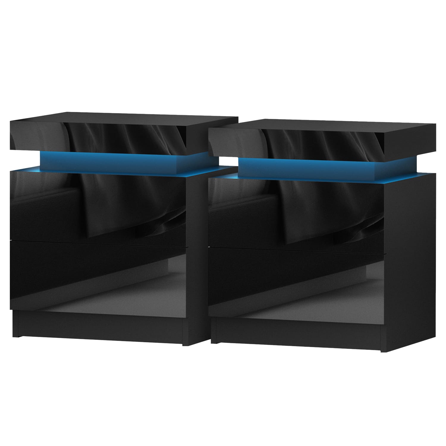 Bedside Table LED Storage 45x35x52.5cm