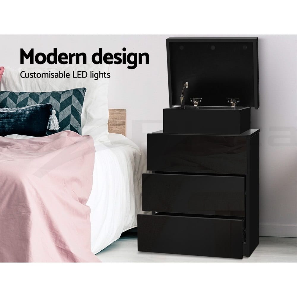 Black bedside table 45x35x68cm, view 6