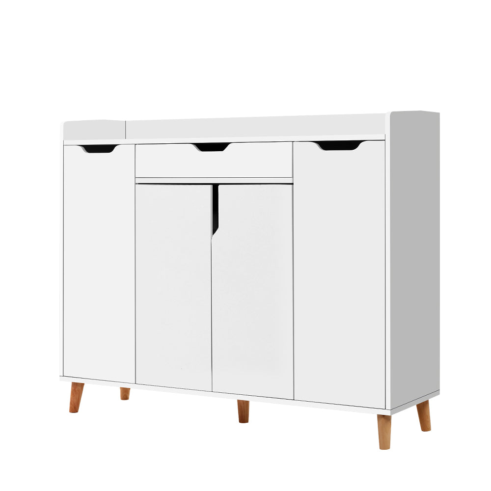 Versatile Shoe Rack Cabinet - 26 Pairs White