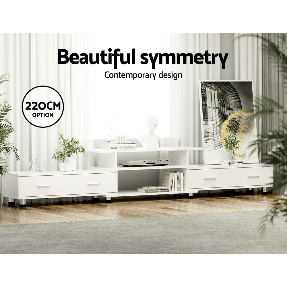 Modern Extendable TV Cabinet - White