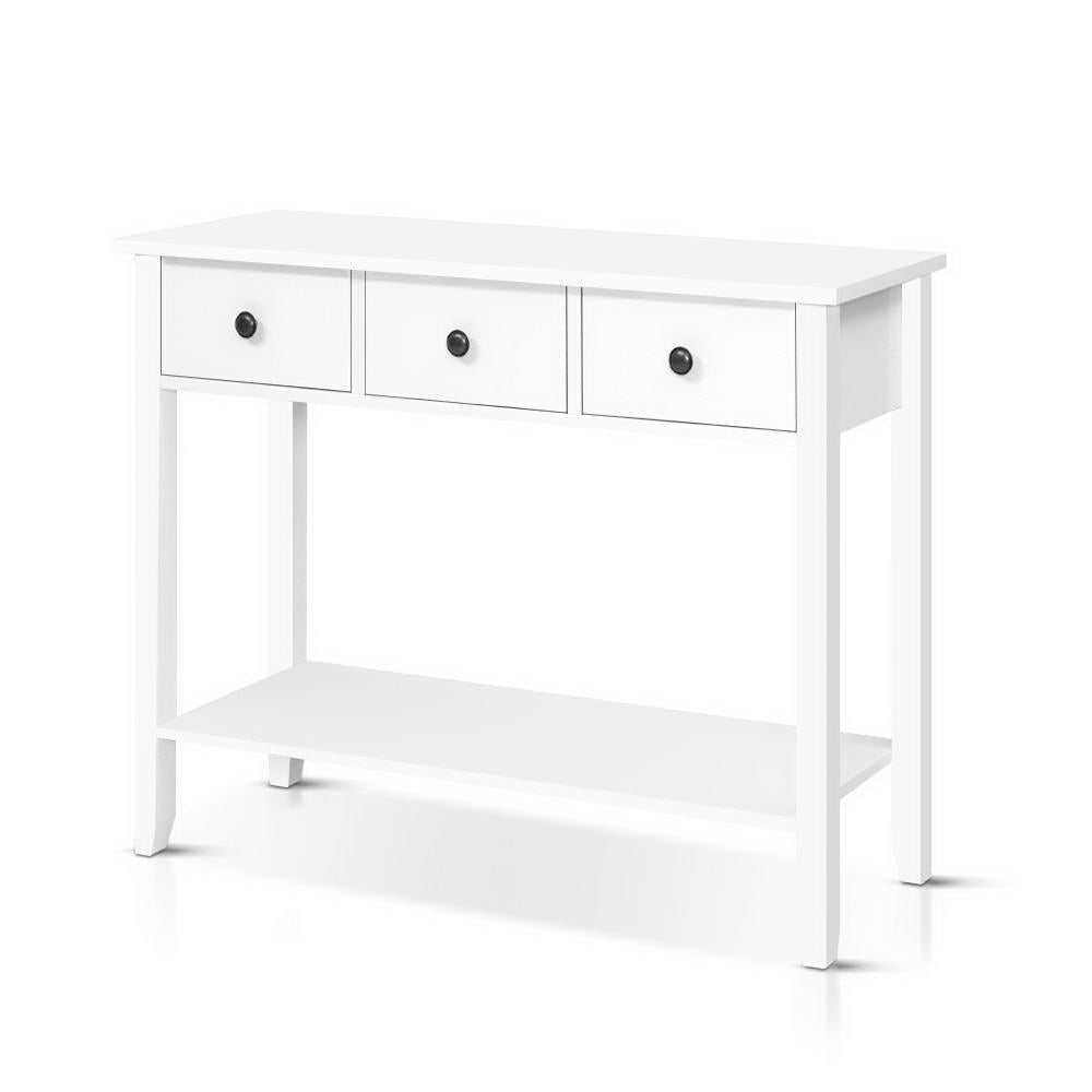 Console Table 3 Drawers 100Cm White Chole