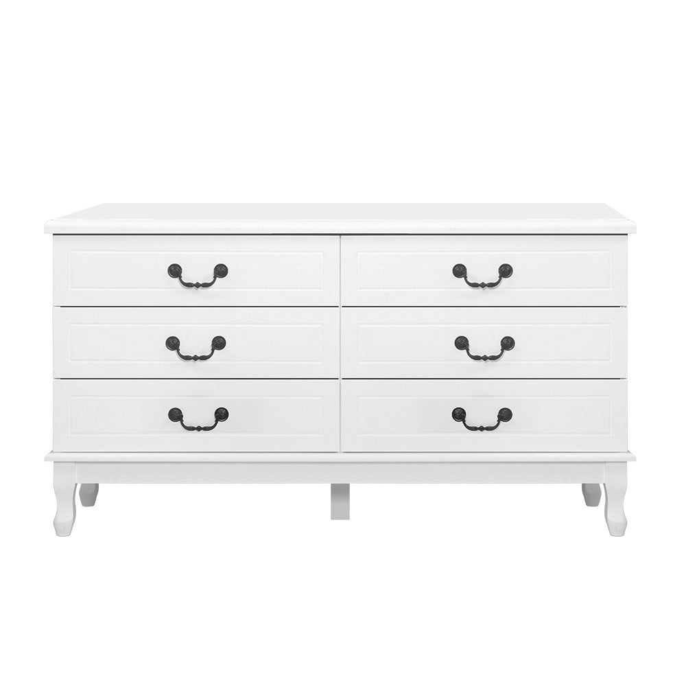 Chest of Drawers Dresser Table Lowboy Storage Cabinet White KUBI Bedroom