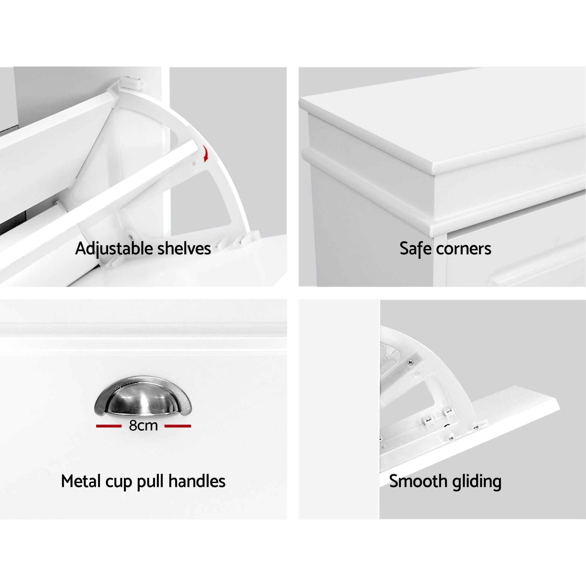 Shoe Cabinet 3 Flip Drawer White 2-Pack | Simpledeals