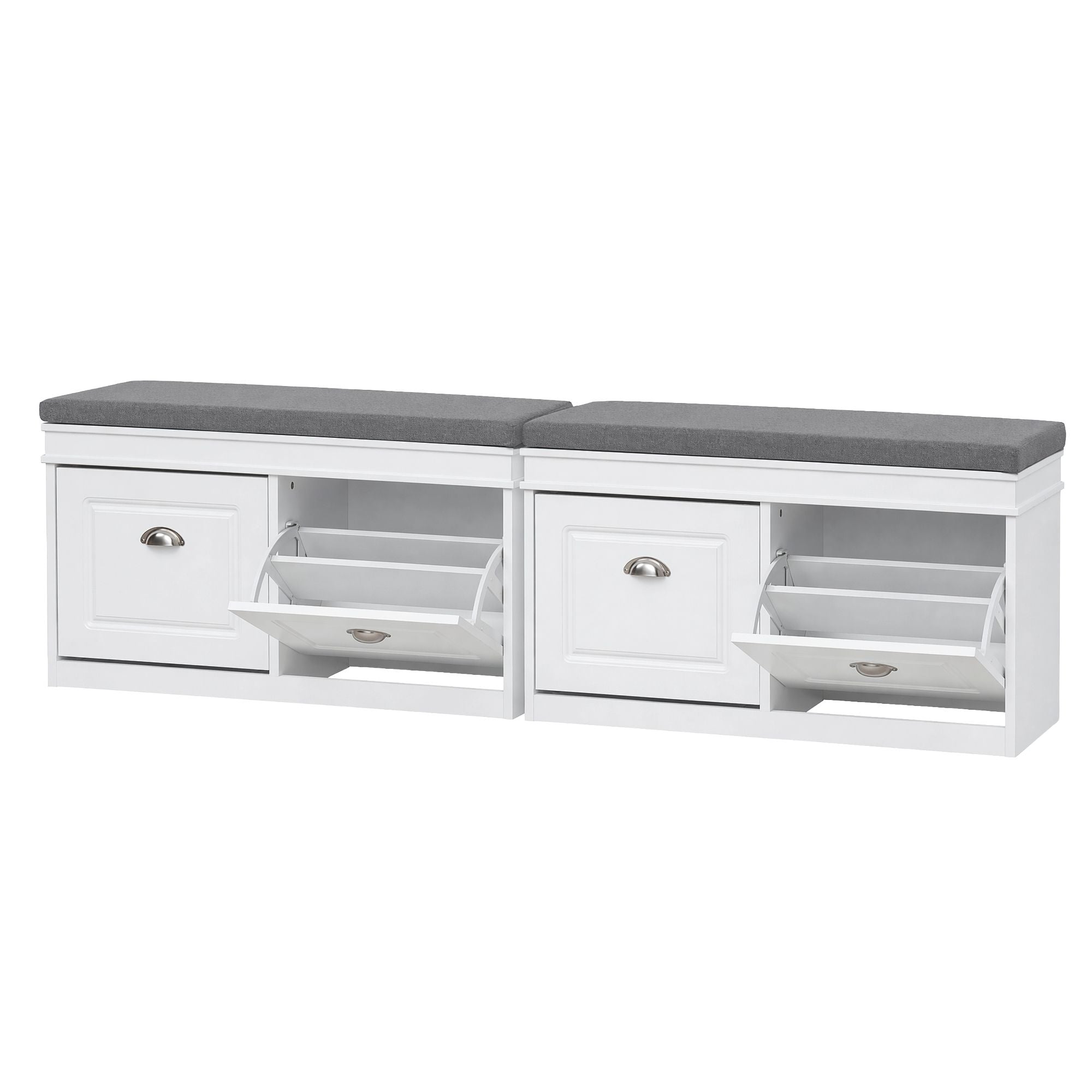 Shoe Bench Set 2pc Padded Seat Storage | Simpledeals