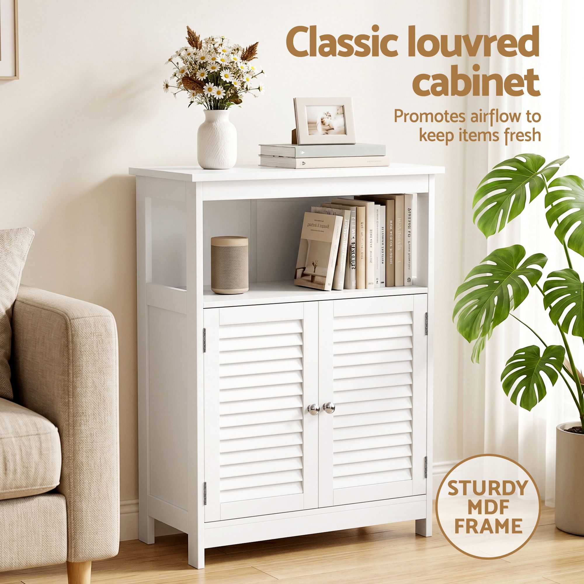 Louvre Buffet Sideboard Cabinet Set of 2 | Simpledeals