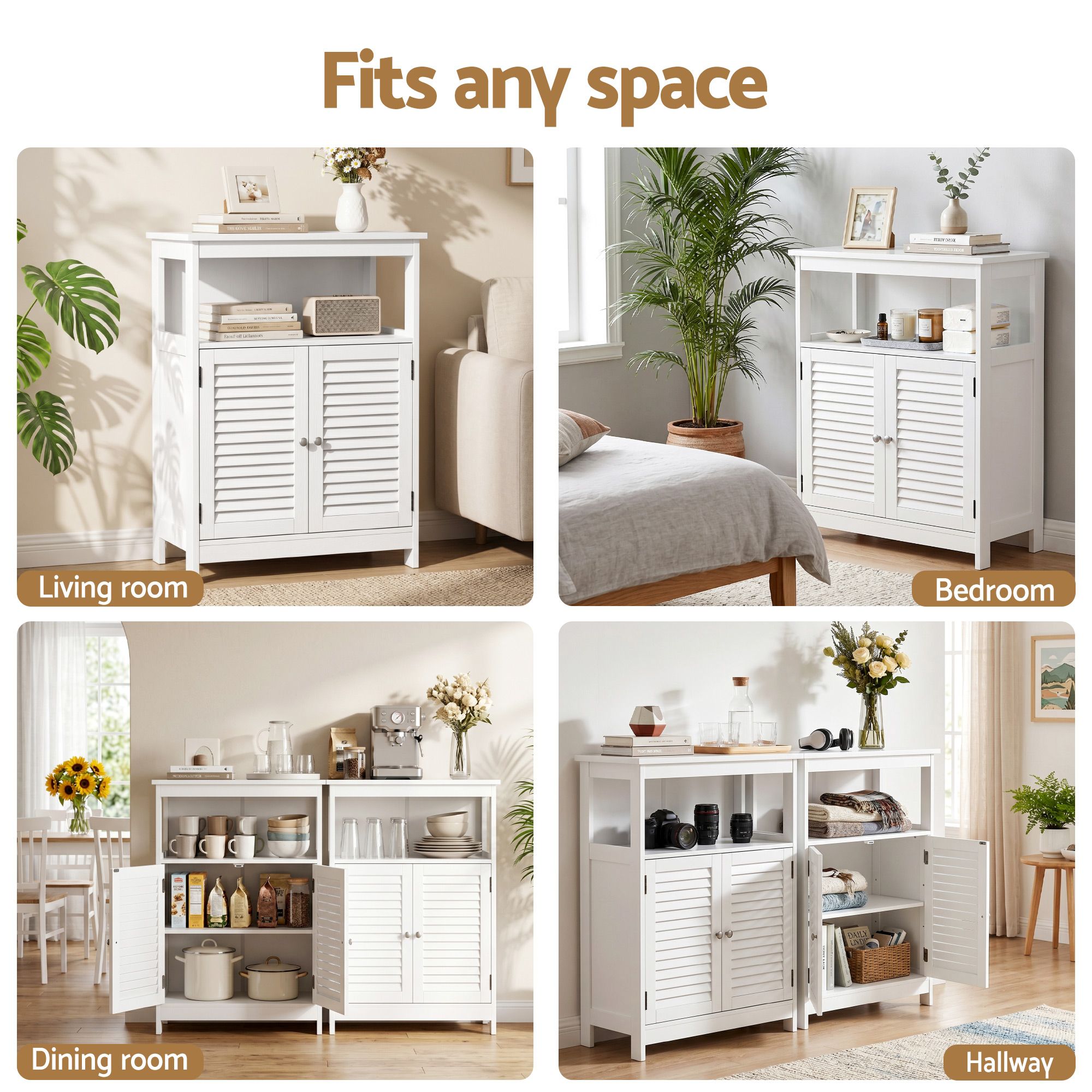 Louvre Buffet Sideboard Cabinet Set of 2 | Simpledeals