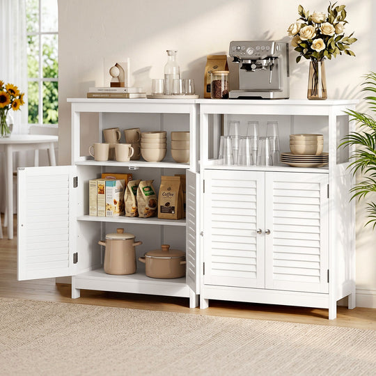 Louvre Buffet Sideboard Cabinet Set of 2 - Buffets & Sideboards