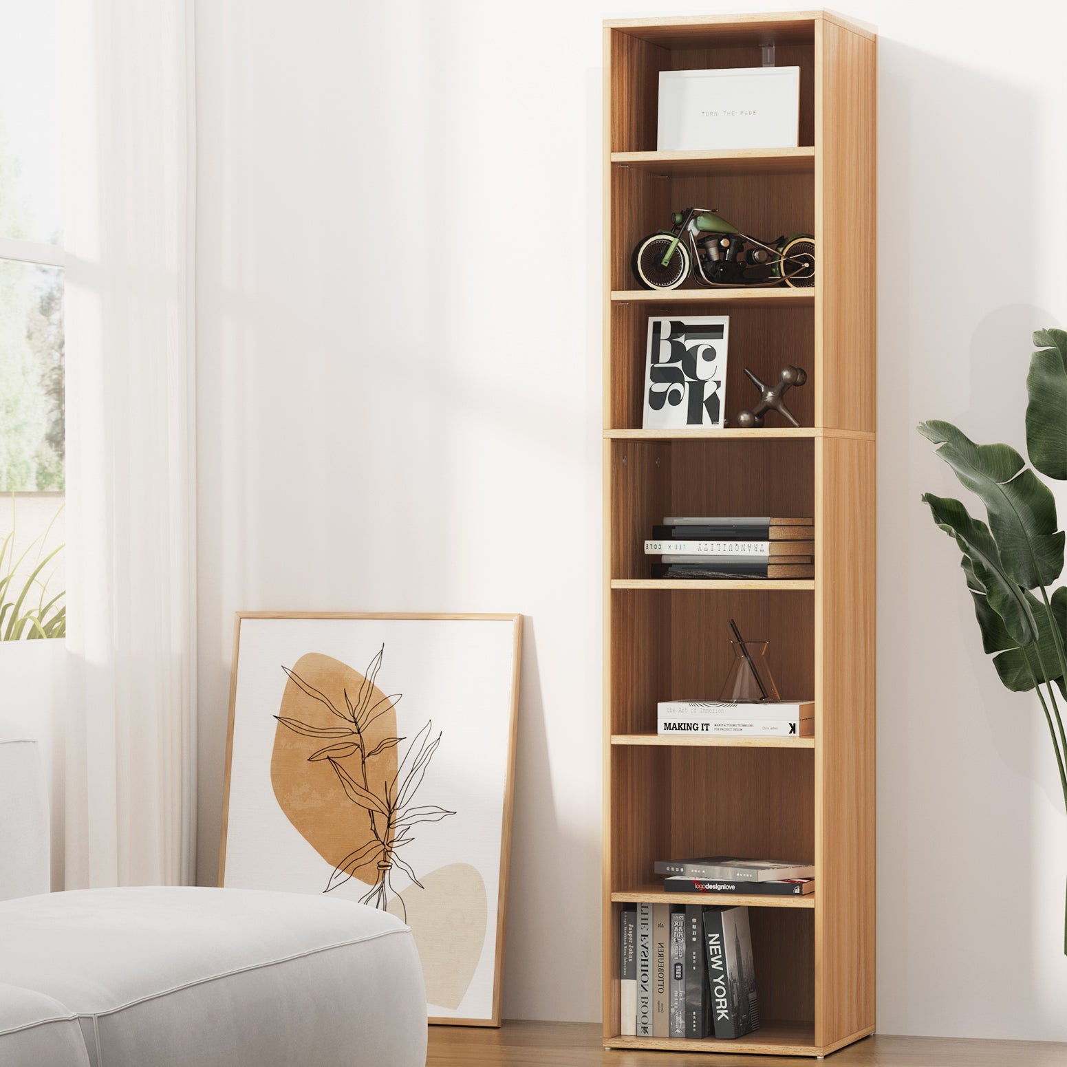 Bookshelf 7/8 Tiers MILO Pine