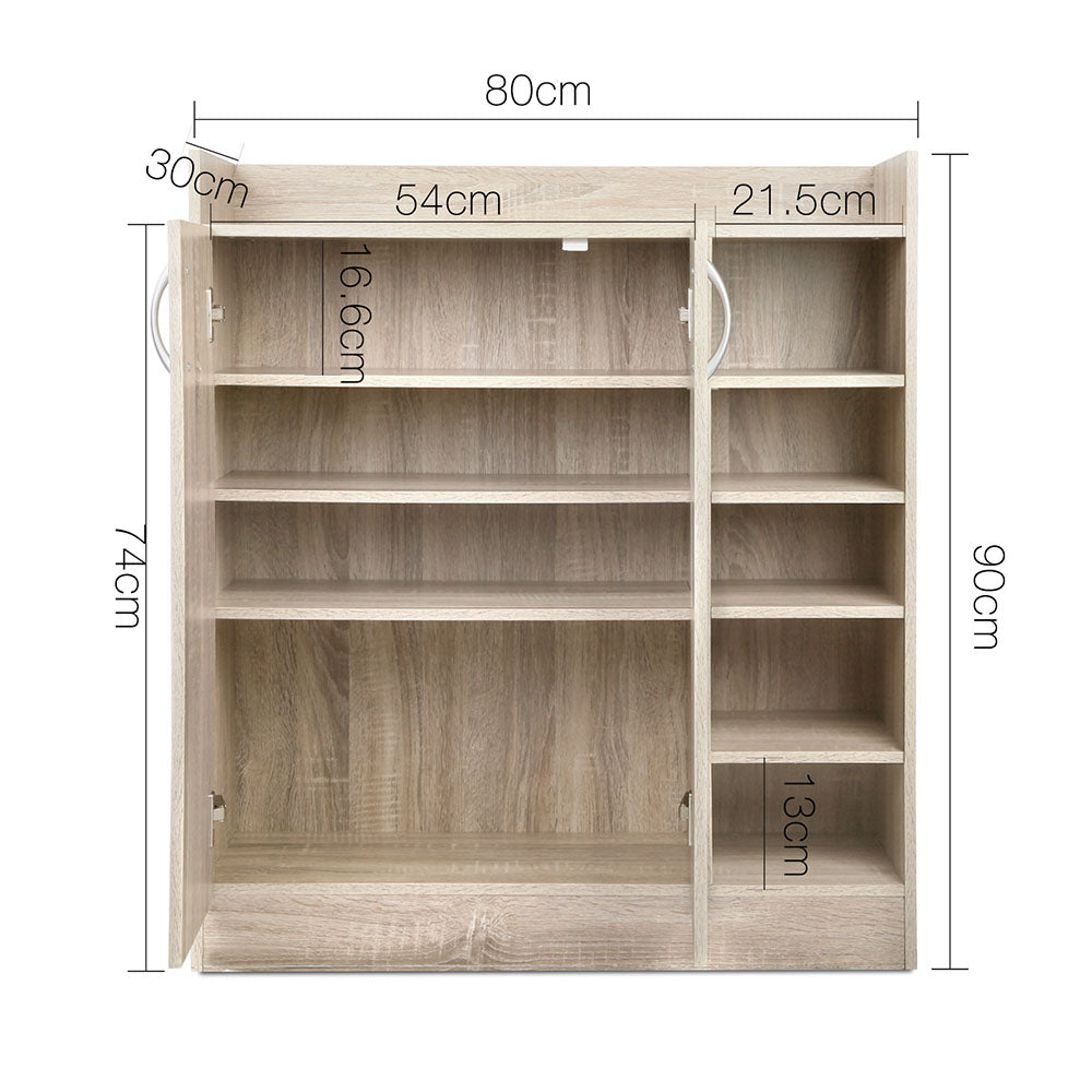 Adjustable Pine Shoe Rack Cabinet - 21 Pairs