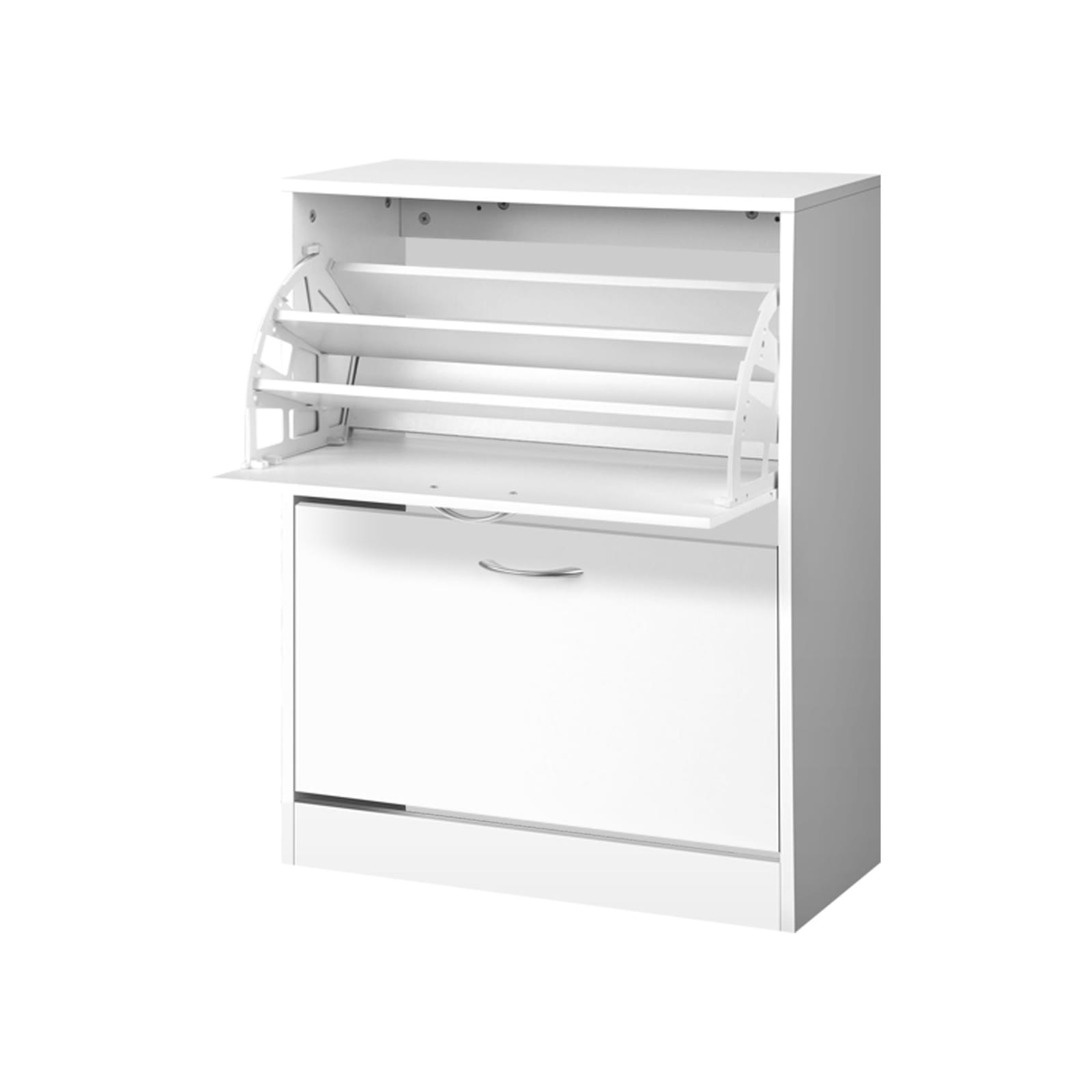 Shoe Cabinet White Storage 63x29x84cm