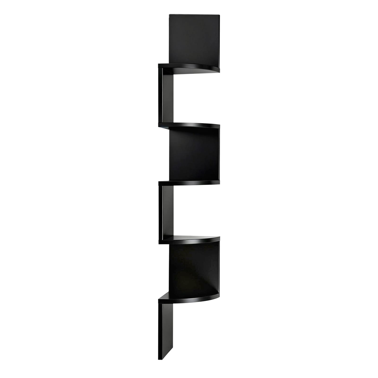 Corner Shelf 5 Tier Black 19x19x123cm