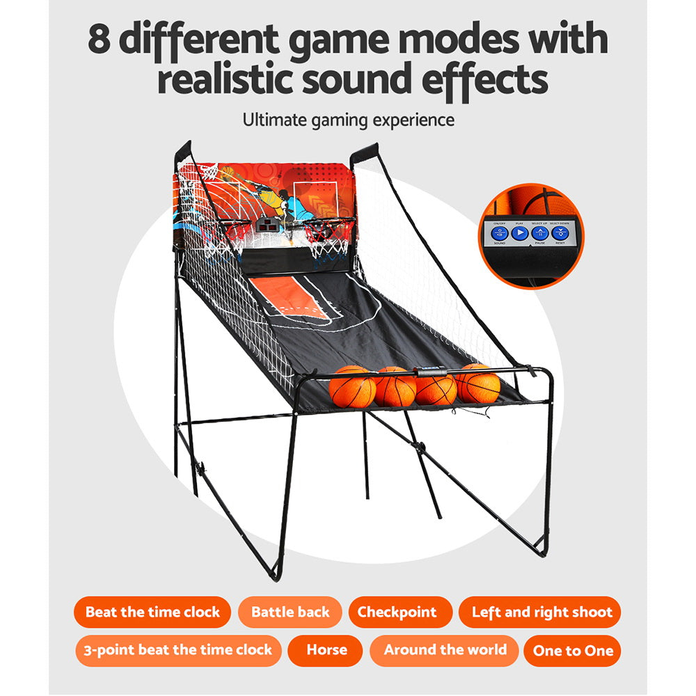 Basketball Arcade Game - Electronic Scorer, 8 Games, Double Shoot, Black