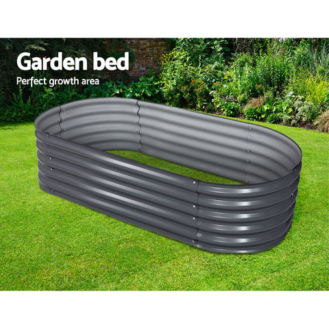 Garden Bed 160X80X42Cm Oval Planter Box Raised Container Galvanised