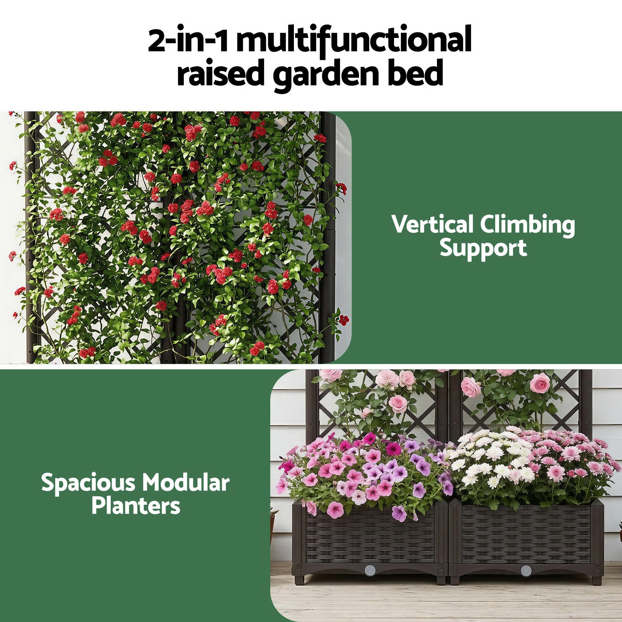 Raised Garden Bed Vertical Planter Self Watering 80x40cm | Simpledeals