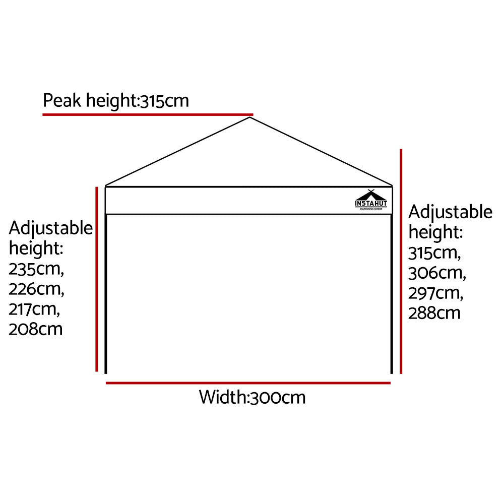 Pop Up 3X3M Folding Tent - White