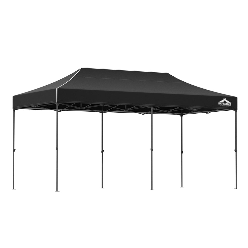 Instahut Gazebo Pop Up Marquee 3x6m Outdoor Tent Folding Wedding Gazebos Black
