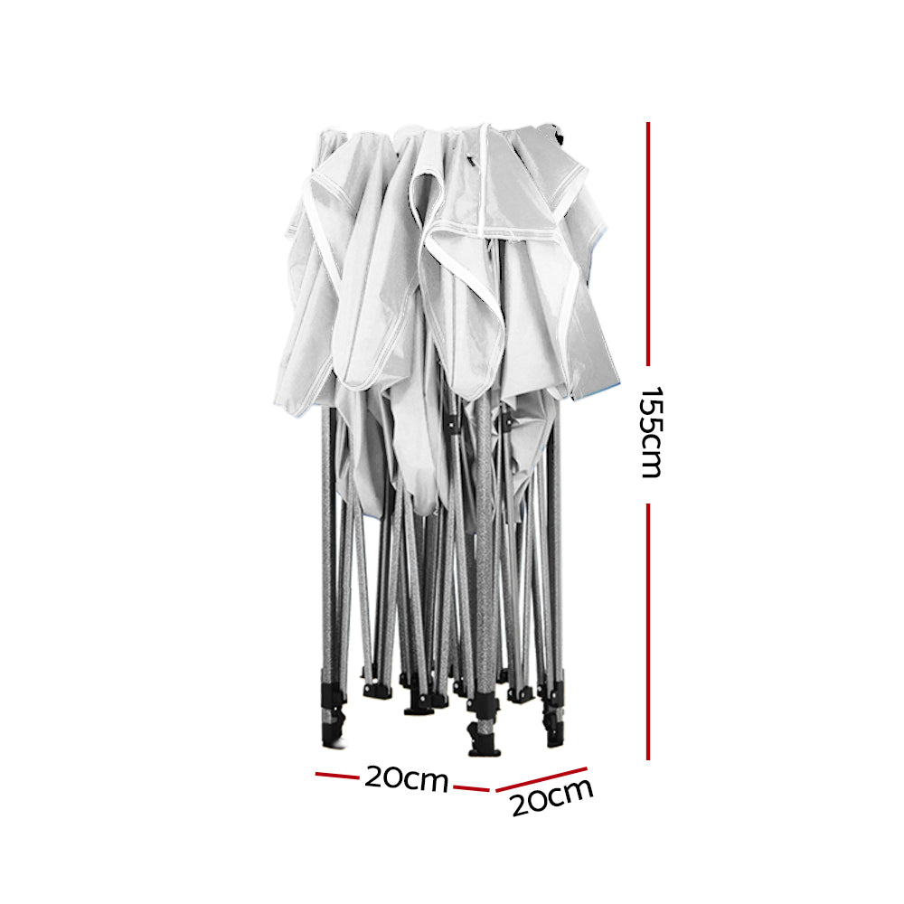 Pop Up 3X6M Folding Tent - White