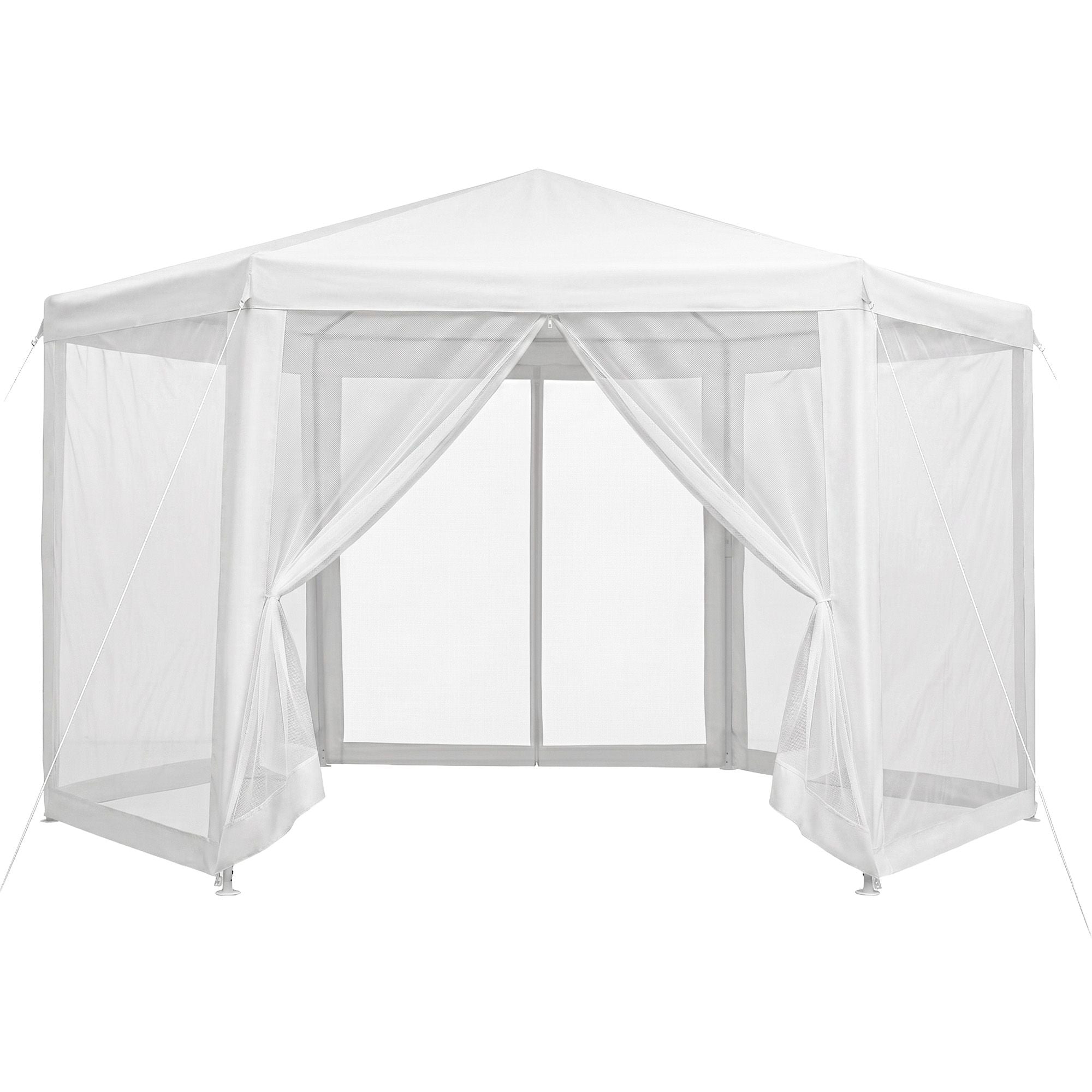 2x2m Hexagonal Gazebo Mesh Walls Navy | Simpledeals