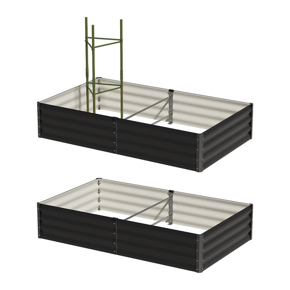 Garden Bed 290x90x30cm Planter Stand Box Galvanise