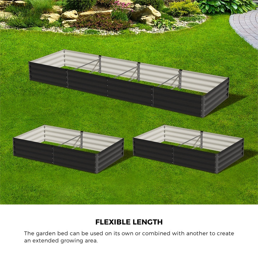 Garden Bed 290x90x30cm Planter Stand Box Galvanise