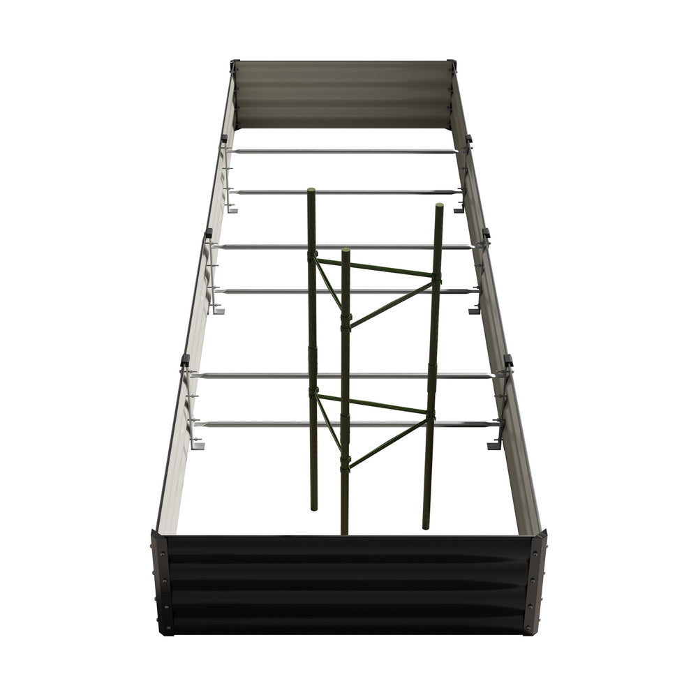 2x Garden Bed 290x90x30cm Galvanised Steel Raised Planter Box for Backyard